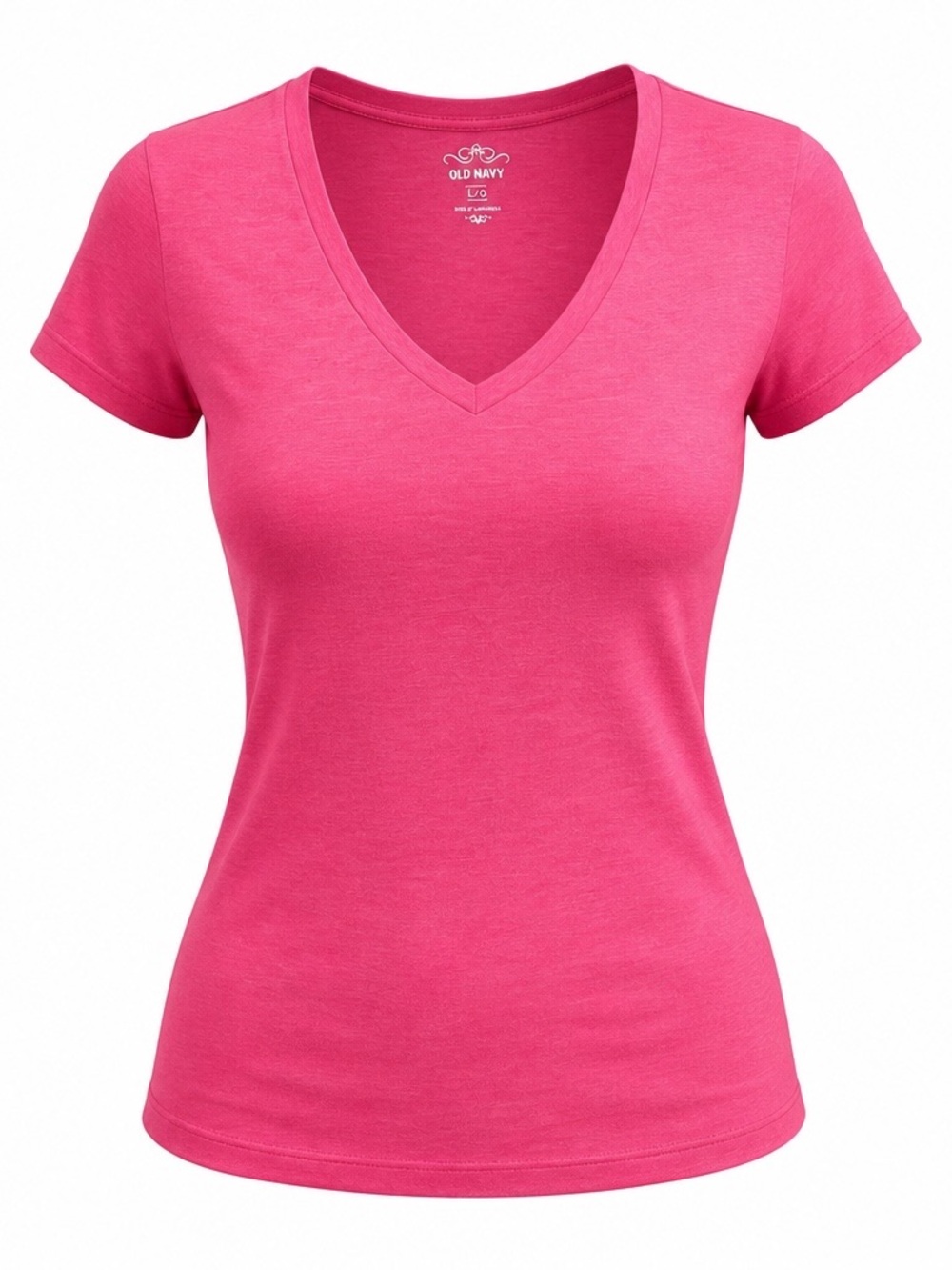 OLD NAVY  Women's Short-Sleeve V-Neck Tee Hot Pink